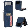 For Samsung Galaxy Z Flip3 5G Skin-feeling Half-split External Card Slot Folding Phone Case(Blue)