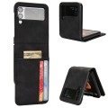 For Samsung Galaxy Z Flip4 5G Skin-feeling Half-split External Card Slot Folding Phone Case(Black)