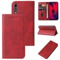 For Huawei P20 Magnetic Closure Leather Phone Case(Red)
