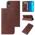 For Huawei Y9 2019 Magnetic Closure Leather Phone Case(Brown)