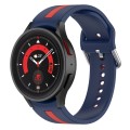 For Samsung Galaxy Watch5 / Watch5 Pro Two-color Stripe Silicone Watch Band(Blue Red)