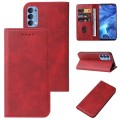 For OPPO Reno4 Magnetic Closure Leather Phone Case(Red)