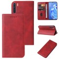 For OPPO F15 Magnetic Closure Leather Phone Case(Red)