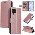 For Samsung Galaxy A12 5G GQUTROBE Right Angle Leather Phone Case(Rose Gold)