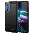 For Motorola Edge 30 Brushed Texture Carbon Fiber TPU Phone Case(Black)