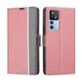 For Xiaomi Redmi K50 Ultra/Xiaomi 12T/Xiaomi 12T Pro Twill Texture Side Button Leather Phone Case(Pi