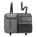 Car Seat Back Hanging Bag Sheepskin Leather Storage Bag With Hook(Grey)