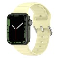 Ocean Ripple Watch Band For Apple Watch Series 8&7 45mm / SE 2&6&SE&5&4 44mm(Cream Yellow)