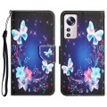 For Xiaomi 12 Lite Colored Drawing Leather Phone Case(Butterfly)