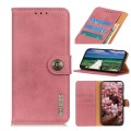 For Samsung Galaxy A04 4G KHAZNEH Cowhide Texture Horizontal Flip Leather Phone Case(Pink)