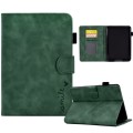 For Amazon Kindle Paperwhite 4/3/2/1 Embossed Smile Flip Tablet Leather Case(Green)
