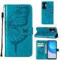 For Tecno Camon 19 Pro 5G Embossed Butterfly Flip Leather Phone Case(Blue)