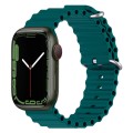 Ocean Silicone Watch Band for Apple Watch Series 8&7 41mm / SE 2&6&SE&5&4 40mm / 3&2&1 38mm (Dark Gr