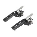 For BMW R1250GS R1200 GS ADV Motorcycle 22-25mm Front Folding Foot Pegs Footrests Clamps (Black Silv
