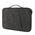 For 12.9-13 inch Laptop Portable Sheepskin Texture Leather Bag(Grey)