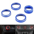 For Jeep Wrangler 2018-2021 4 in 1 Car Air Conditioner Switch Headlight Button Knob Cover Trim(Blue)