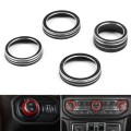 For Jeep Wrangler 2018-2021 4 in 1 Car Air Conditioner Switch Headlight Button Knob Cover Trim(Black
