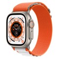 For Apple Watch Ultra 49mm Nylon Watch Band (White+Orange)
