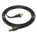 hoco US07 Category 6 Pure Copper Gigabit Flat Cable, Length:3m(Black)