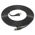 hoco US07 Category 6 Pure Copper Gigabit Flat Cable, Length:10m(Black)