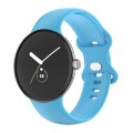 For Google Pixel Watch Single Color Silicone Watch Band Man(Sky Blue)