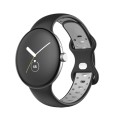 For Google Pixel Watch Two-Color Silicone Watch Band Women(Black Grey)