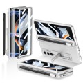 For Samsung Galaxy Z Fold4 GKK Magnetic Hinge Flip Phone Case with Holder & Pen Slot(Silver)