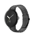 For Google Pixel Watch Three Strains Stainless Steel Metal Watch Band(Black)