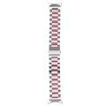 For Google Pixel Watch Three Strains Stainless Steel Metal Watch Band (Pink)