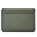 For 13.3 inch Laptop WIWU Ultra-thin Genuine Leather Laptop Sleeve(Army Green)