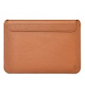For 16 inch Laptop WIWU Ultra-thin Genuine Leather Laptop Sleeve(Brown)