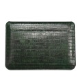 For 12 inch Laptop WIWU Ultra-thin Crocodile Texture Genuine Leather Laptop Sleeve(Olive Green)