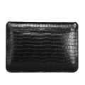 For 13.3 inch Laptop WIWU Ultra-thin Crocodile Texture Genuine Leather Laptop Sleeve(Black)