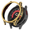 For Samsung Galaxy Watch5 44mm Hanging Sculpture Two-color Protective Watch Case with Tempered Glass
