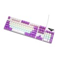 FOREV FVQ302 Mixed Color Wired Mechanical Gaming Illuminated Keyboard(White Purple)