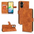 For vivo Y16 4G Skin Feel Magnetic Flip Leather Phone Case(Brown)
