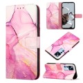 For Xiaomi 12T/12T Pro/Redmi K50 Ultra PT003 Marble Pattern Flip Leather Phone Case(Pink Purple Gold