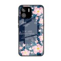 For Xiaomi Redmi A1 4G Colorful Painted Glass Phone Case(Flower)