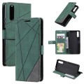 For Sony Xperia 1 IV Skin Feel Splicing Leather Phone Case(Green)