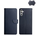 For Samsung Galaxy A04s Genuine Leather Fingerprint-proof Flip Phone Case(Blue)