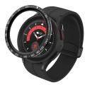 For Samsung Galaxy Watch5 Pro 45mm E Style Dial Steel Protective Frame(Black)