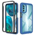 For Motorola Moto G52 / G82 Starry Sky Solid Color TPU Clear PC Phone Case(Dark Blue)