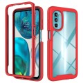 For Motorola Moto G52 / G82 Starry Sky Solid Color TPU Clear PC Phone Case(Red)
