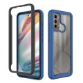For Motorola Moto G60 Starry Sky Solid Color TPU Clear PC Phone Case(Dark Blue)