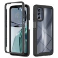 For Motorola Moto G62 5G Starry Sky Solid Color TPU Clear PC Phone Case(Black)