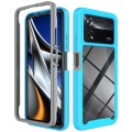 For Xiaomi Poco X4 Pro 5G Starry Sky Solid Color Shockproof TPU Clear PC Phone Case(Sky Blue)