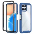 For Honor X8 4G Starry Sky Solid Color Shockproof TPU Clear PC Phone Case(Dark Blue)