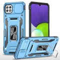 For Samsung Galaxy A22 5G Armor PC + TPU Camera Shield Phone Case(Light Blue)