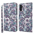 For Samsung Galaxy A14 5G 3D Painting Pattern TPU + PU Phone Case(Swirl Pattern)