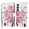 For Samsung Galaxy S23 5G 3D Painting Pattern TPU + PU Phone Case(Cat Under The Tree)